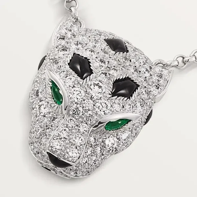 Collana Panthere De Cartier con diamanti, oro bianco | Cartier Us