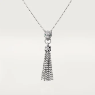 Collana Panthere De Cartier – Oro bianco, lacca nera, smeraldi, onice, diamanti – Cartier