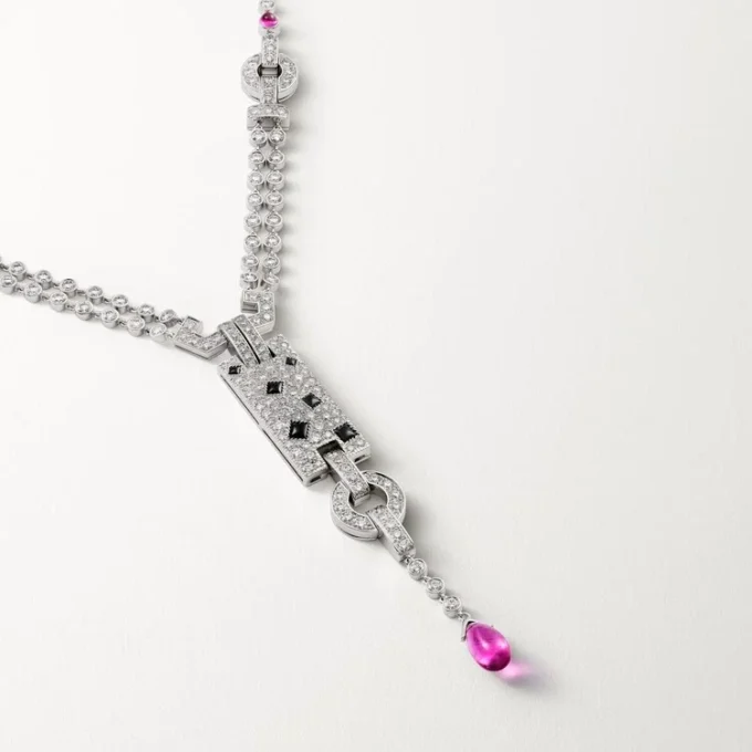Collana Panthere De Cartier, rubellite, pavé