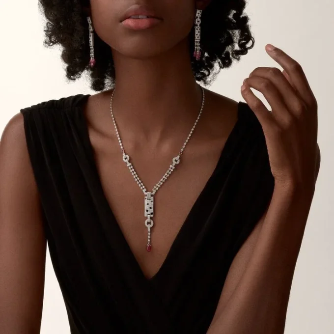 Collana Panthere De Cartier, rubellite, pavé