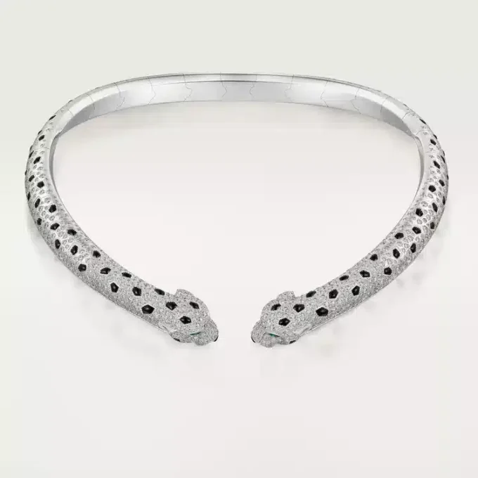 Collana Torque Panthere De Cartier, articolata, con pavé