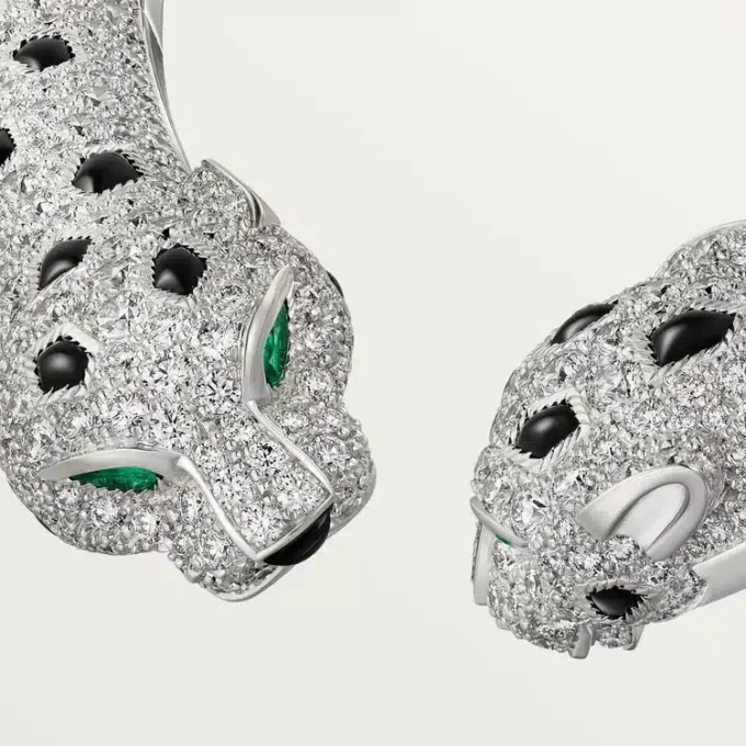 Collana Torque Panthere De Cartier, articolata, con pavé
