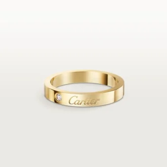 Fede nuziale C De Cartier, larghezza 3 mm, 1 diamante