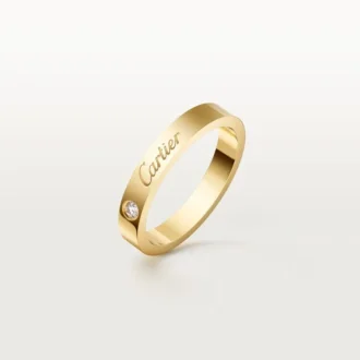 Fede nuziale C De Cartier, larghezza 3 mm, 1 diamante