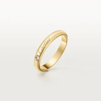 Fede nuziale C De Cartier, larghezza 3 mm, 1 diamante