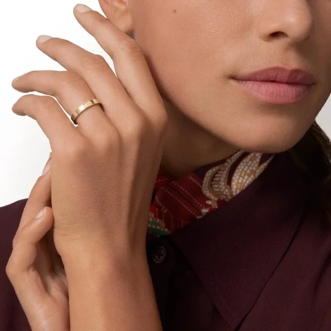 Fede nuziale C De Cartier, larghezza 3 mm, 1 diamante