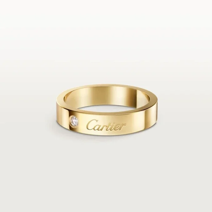 Fede nuziale C De Cartier, larghezza 4 mm, 1 diamante