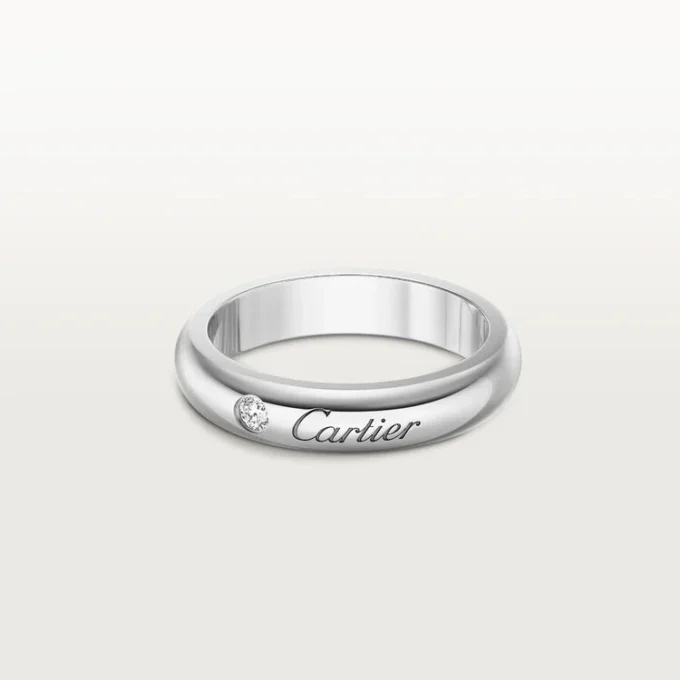 Fede nuziale C De Cartier, larghezza 4 mm, 1 diamante
