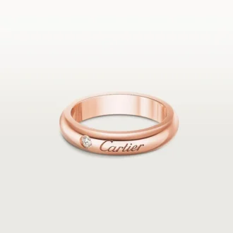 Fede nuziale C De Cartier, larghezza 4 mm, 1 diamante