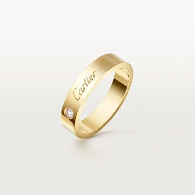 Fede nuziale C De Cartier, larghezza 4 mm, 1 diamante