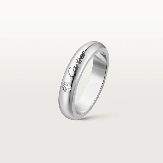 Fede nuziale C De Cartier, larghezza 4 mm, 1 diamante