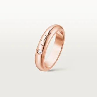 Fede nuziale C De Cartier, larghezza 4 mm, 1 diamante