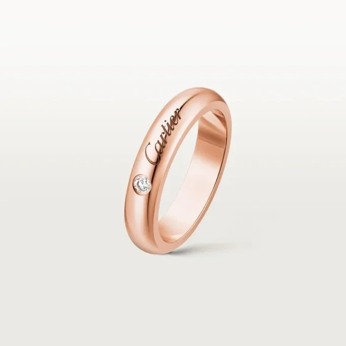 Fede nuziale C De Cartier, larghezza 4 mm, 1 diamante