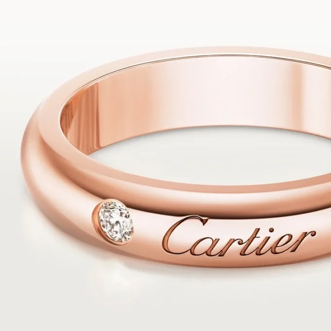 Fede nuziale C De Cartier, larghezza 4 mm, 1 diamante
