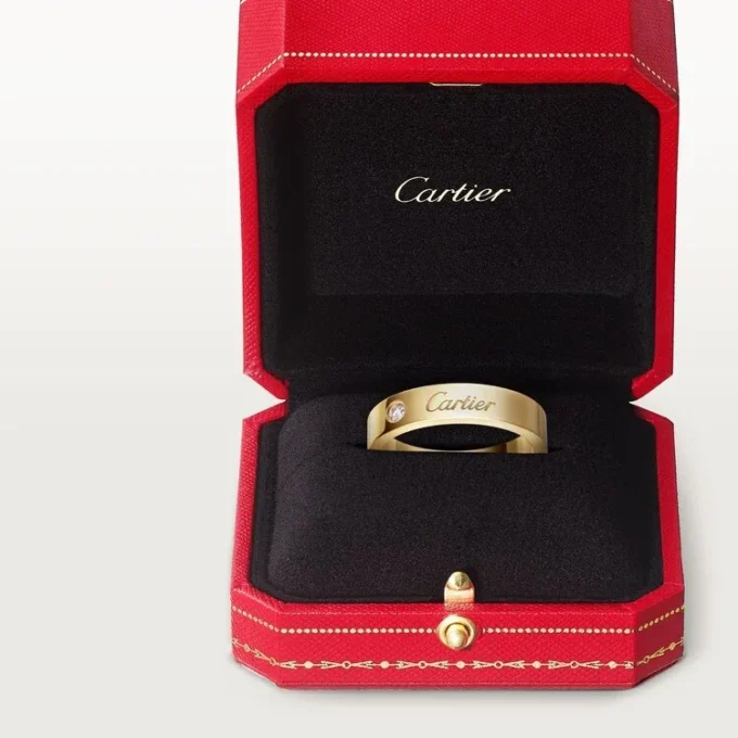 Fede nuziale C De Cartier, larghezza 4 mm, 1 diamante
