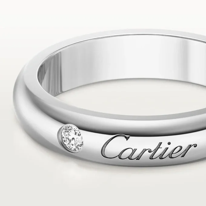 Fede nuziale C De Cartier, larghezza 4 mm, 1 diamante