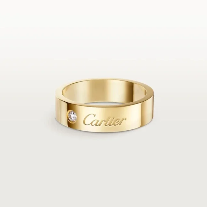 Fede nuziale C De Cartier, larghezza 5 mm, 1 diamante