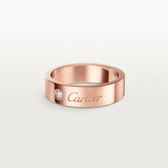 Fede nuziale C De Cartier, larghezza 5 mm, 1 diamante
