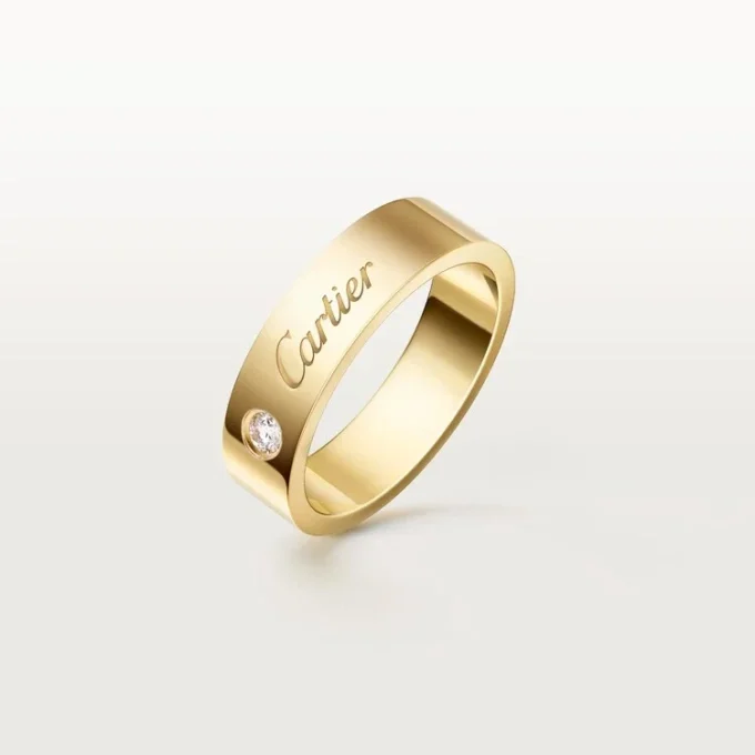 Fede nuziale C De Cartier, larghezza 5 mm, 1 diamante