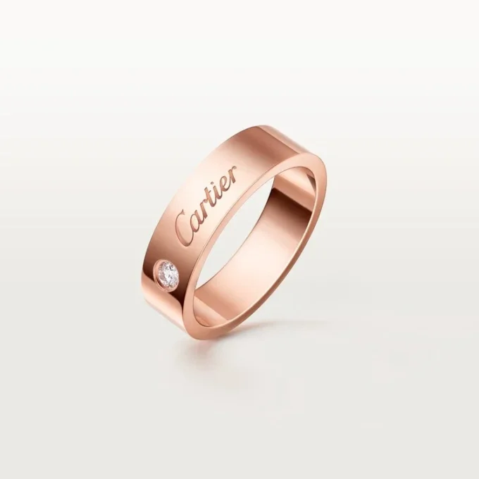 Fede nuziale C De Cartier, larghezza 5 mm, 1 diamante