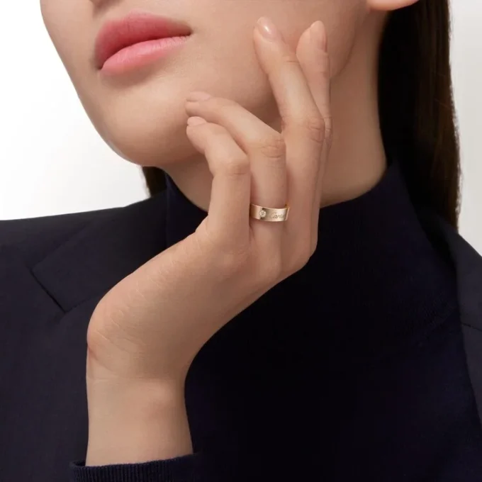 Fede nuziale C De Cartier, larghezza 5 mm, 1 diamante