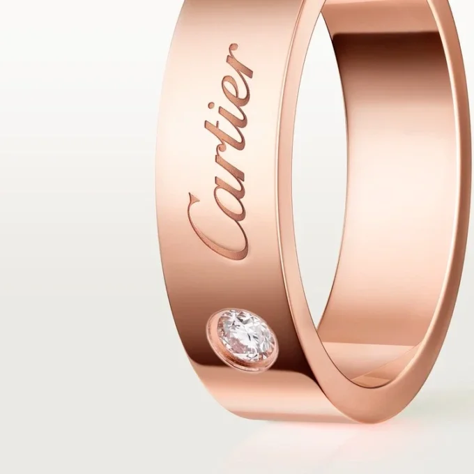 Fede nuziale C De Cartier, larghezza 5 mm, 1 diamante