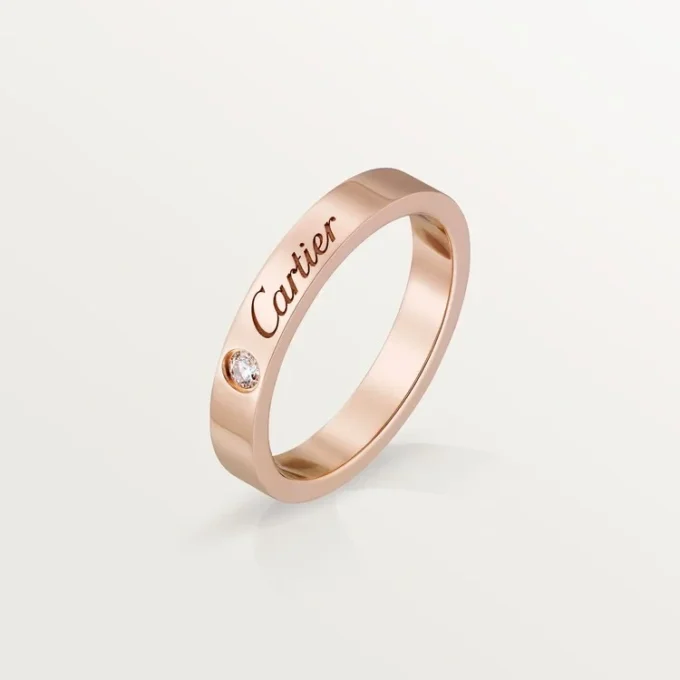 Fede nuziale C De Cartier – Oro rosa, diamanti – Cartier