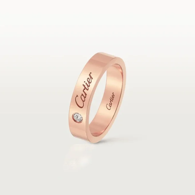 Fede nuziale C De Cartier – Oro rosa, diamanti – Cartier
