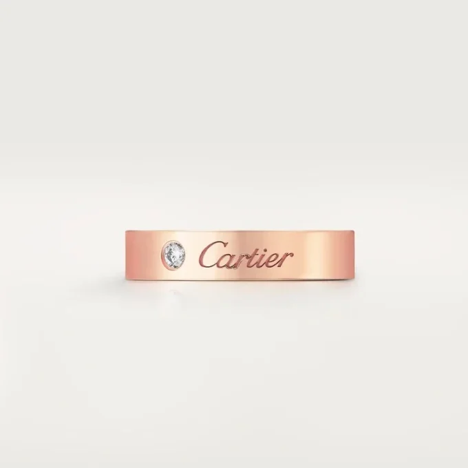 Fede nuziale C De Cartier – Oro rosa, diamanti – Cartier