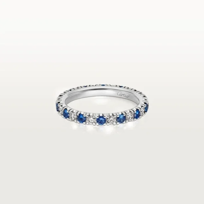 Fede nuziale Etincelle De Cartier – Platino, zaffiri, diamanti – Cartier