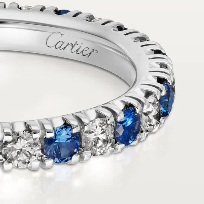 Fede nuziale Etincelle De Cartier – Platino, zaffiri, diamanti – Cartier