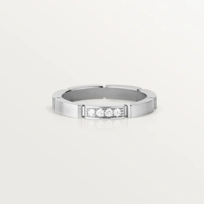 Fede nuziale Maillon Panthere – Oro bianco, diamanti – Cartier