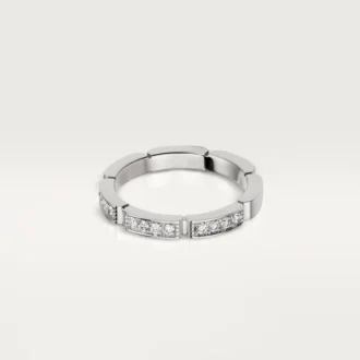 Fede nuziale Maillon Panthere – Oro bianco, diamanti – Cartier