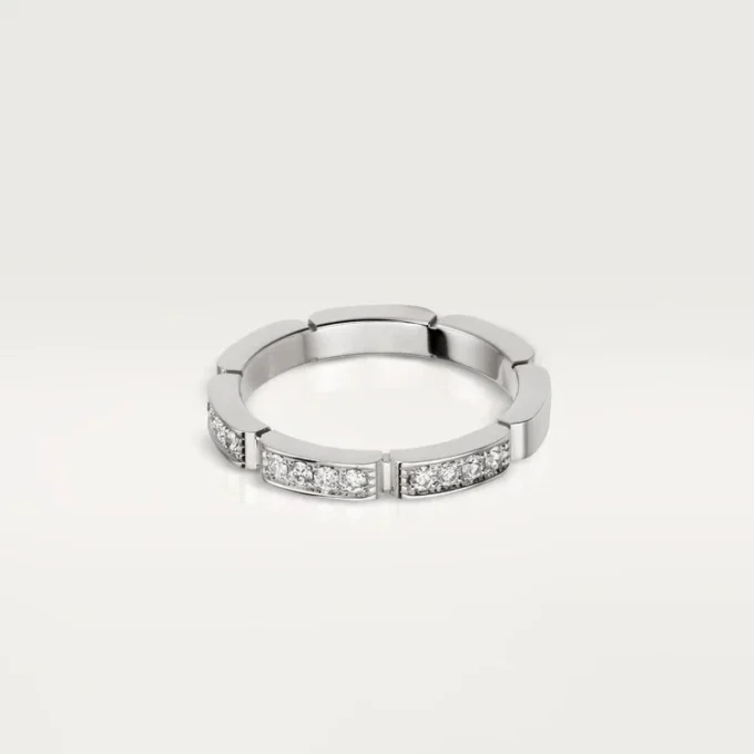 Fede nuziale Maillon Panthere – Oro bianco, diamanti – Cartier