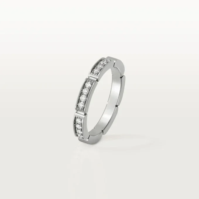 Fede nuziale Maillon Panthere – Oro bianco, diamanti – Cartier