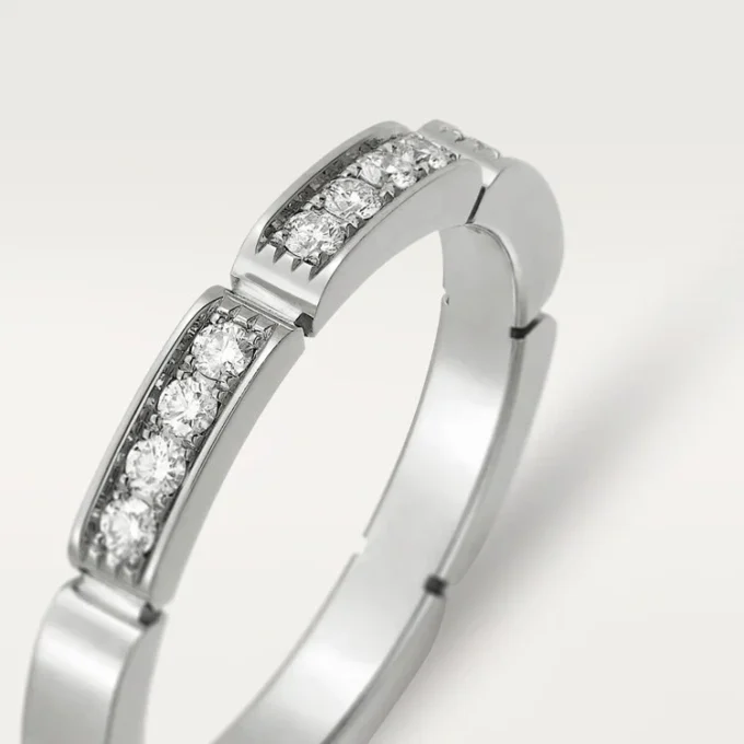 Fede nuziale Maillon Panthere – Oro bianco, diamanti – Cartier