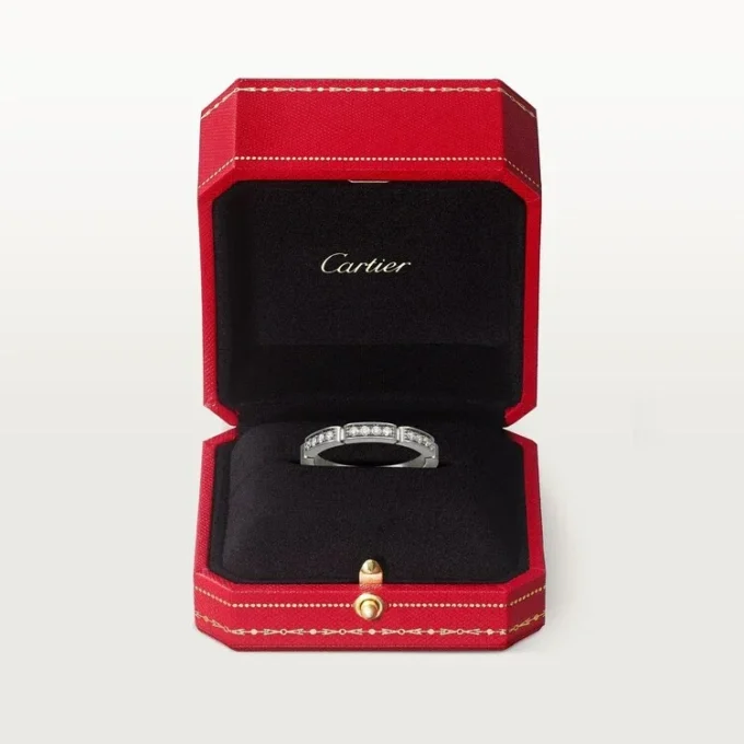 Fede nuziale Maillon Panthere – Oro bianco, diamanti – Cartier