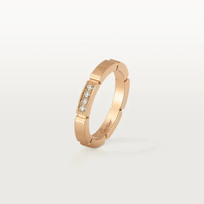 Fede nuziale Maillon Panthere – Oro rosa, diamanti – Cartier