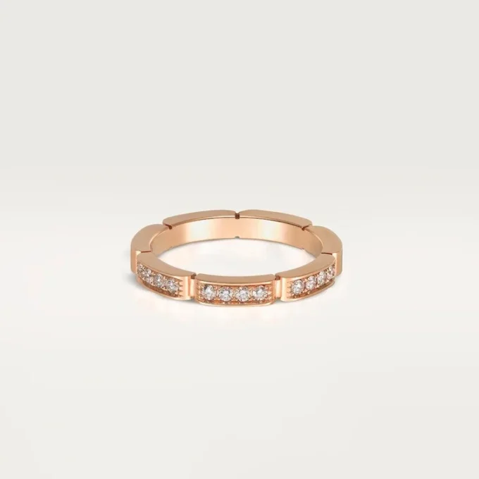 Fede nuziale Maillon Panthere – Oro rosa, diamanti – Cartier