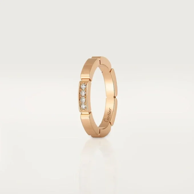 Fede nuziale Maillon Panthere – Oro rosa, diamanti – Cartier