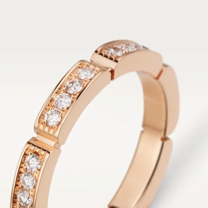 Fede nuziale Maillon Panthere – Oro rosa, diamanti – Cartier