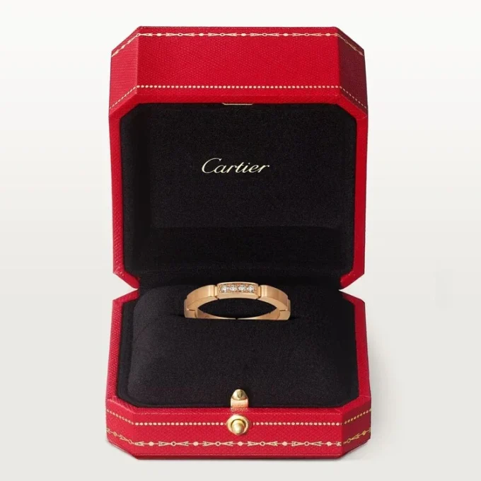 Fede nuziale Maillon Panthere – Oro rosa, diamanti – Cartier