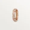 Fede nuziale sottile Maillon Panthere, 2 mezze file pavé di diamanti – Oro rosa, Diamanti – Cartier