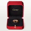 Fede nuziale sottile Maillon Panthere, 2 mezze file pavé di diamanti – Oro rosa, Diamanti – Cartier