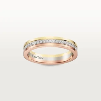 Fede nuziale Trinity – Oro bianco, oro giallo, oro rosa, diamanti – Cartier