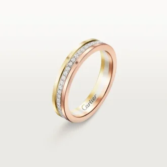 Fede nuziale Trinity – Oro bianco, oro giallo, oro rosa, diamanti – Cartier