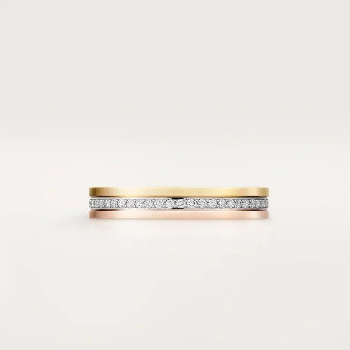 Fede nuziale Trinity – Oro bianco, oro giallo, oro rosa, diamanti – Cartier