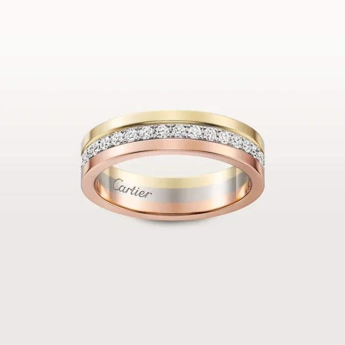 Fede nuziale Vendome Louis Cartier, larghezza 4,8 mm, pavé
