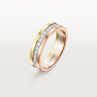 Fede nuziale Vendome Louis Cartier, larghezza 4,8 mm, pavé