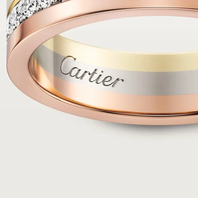 Fede nuziale Vendome Louis Cartier, larghezza 4,8 mm, pavé